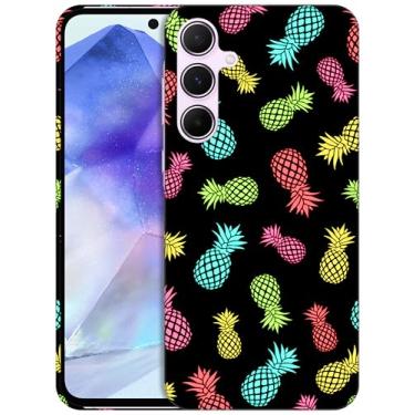 Imagem de GlamCase Capa para Samsung Galaxy A35 5G, Galaxy A35 5G - Padrão multicolorido de abacaxi impresso fino e elegante bonito plástico rígido designer capa traseira para celular para Samsung A35 5G