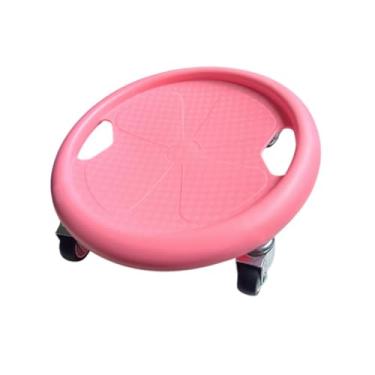 Imagem de Colaxi Rolo de fitness abdominal abdominal rolo de fitness disco deslizante, ferramenta silenciosa e versátil 4 rodas portátil 360 ° placa abdominal rotativa, Rosa