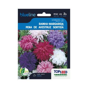 Imagem de Sementes de Rainha Margarida Pena de Avestruz Sortida, Flores Variadas, 2g