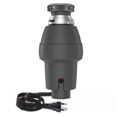 Imagem de GarveeTech Descarte de lixo 1/2 HP, triturador de resíduos de alimentos de alimentação contínua com interruptor de ar e vedação de flange, triturador de lixo de aço inoxidável, moedor compacto de