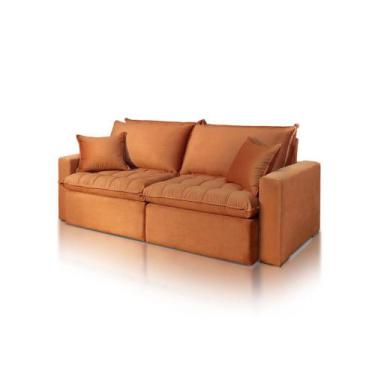 Imagem de Sofá Cama Roma Luxo Linho com Almofadas Soltas 2m JC Estofados, Terrac