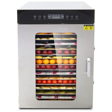 Imagem de Hakka Máquina Desidratadora de Alimentos com 16 Bandejas, Painel Digital de Controle, 110V, Prata