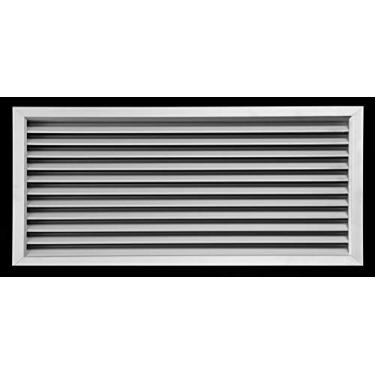 Imagem de Grade de ar HVAC de porta de privacidade de alumínio de 61 cm L x 30 cm A - as persianas em forma de "V" garantem 100% do bloco de visualização - fornecimento ou devolução [dimensões externas: 63 cm L