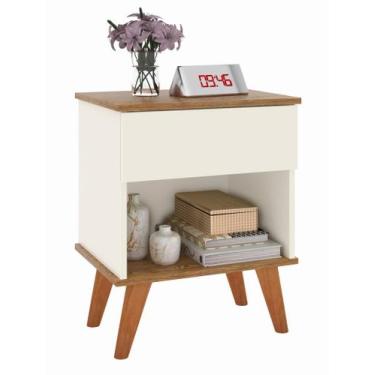 Imagem de Mesa De Cabeceira Classic Duda Off White Freijó - Móveis Jalmac