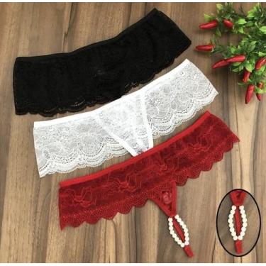 Imagem de Kit 10 Calcinhas Tailandesa Fio Pérolas Massageadora Sensual Lingerie 