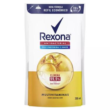 Imagem de Sabonete Líquido Antibacterial Multivitaminas Rexona Sachê 200ml Refil Econômico