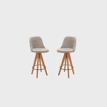 Imagem de Kit 2 Banquetas Altas Giratórias Júlia Bege