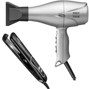 Imagem de Kit taiff - secador de cabelo taiff unique 3100W 220V + prancha style prata pro titanium 230ºC bv
