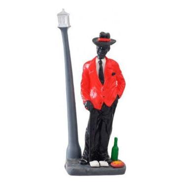 Imagem de Imagem Zé Pilintra Vermelho e Preto Escultura Resina 18 Cm - Lua Misti