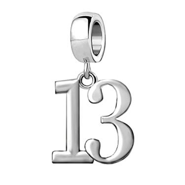 Imagem de JMQJewelry 10 13th 16 18th 21 30th 40 50 60th Charm Lucky Number Happy Birthday Charms para pulseira de Natal serve para pulseira Pandora Halloween, Metal, Cobre