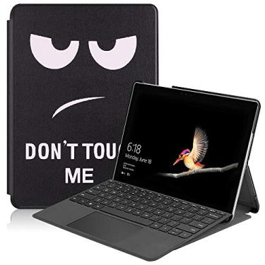 Imagem de Capa Surface Go 2 2020, capa inteligente de couro com caimento justo e caimento fino da Gylint com suporte para pencel para Microsoft Surface Go 2 2020 / Surface Go 2018, Don't Touch Me