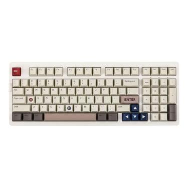 Imagem de Epomake EK98 Teclado Mecânico, Layout 98%, Switch Gateron G Pro 3.0 Hot-Swappable, RGB, Bluetooth 5.1/2.4G/USB-C, Keycaps PBT, Bege