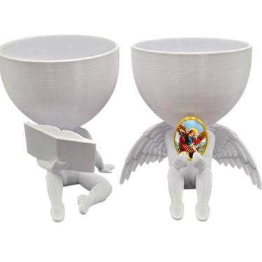 Imagem de Kit Decoração São Miguel Anjinho + Lendo Biblia - Point da Fe