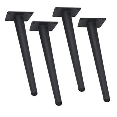 Imagem de Perna de móveis 4 x pernas metálicas, pés de mobiliário de ferro, pernas de suporte oblíquas de gabinete, pernas de mesa de café afuniladas, pernas de sofá de substituição, para cômoda e suporte de TV