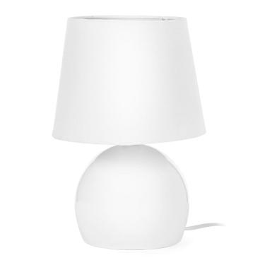 Imagem de Abajur Bola Branco Com Cúpula Tradicional Branco