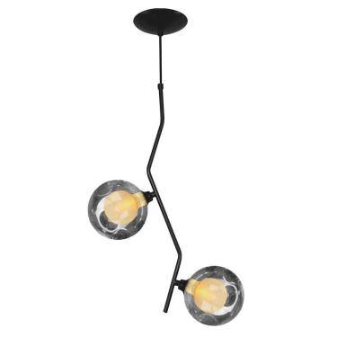 Imagem de Pendente Aro Duplo Angular Jabuticaba Preto Harmony Fumê