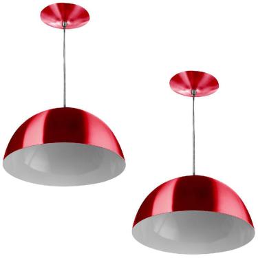 Imagem de Kit 2 Pendente Meia Bola 40 Cereja Cozinha Churrasqueira