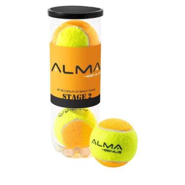 Imagem de Kit 4 Bolas de Beach Tennis Alma Genius Stage 2 Pro