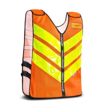 Imagem de Colete Motoboy Moto Taxista Refletivo Entregador Pro Tork, G, LARANJA