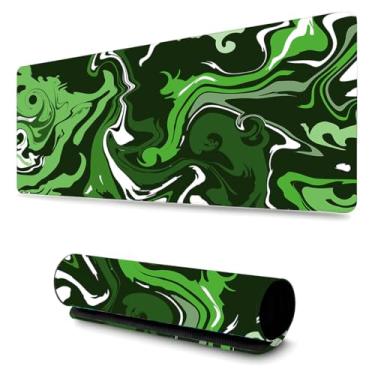 Imagem de Mouse Pad Gamer Profissional Confortavél Anti Derrapante Games e Escritório (80X40) Abstratos (Verde)