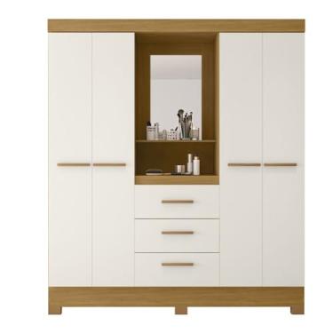 Imagem de Poliman - Roupeiro Capelinha Caribe 4 Portas 3 Gavetas Poliman