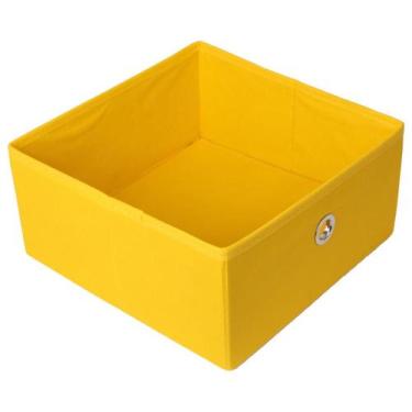 Imagem de Caixa Organizadora 28x14x28 Puxador Ilhós - Organicanto, Amarelo