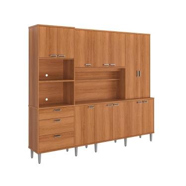Imagem de Kit Cozinha 2,60m Lukaliam Móveis Compacta Pulse 12 Portas e 3 Gavetas