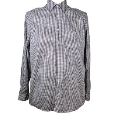 Imagem de Camisa Social Manga Longa Bege Xadrez Plus Size