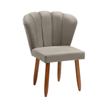 Imagem de Cadeira Poltrona Pétala Yasmin Sala Estar Penteadeira Veludo Marfim