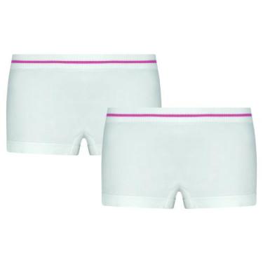 Imagem de 2 Calcinhas Boxer Feminina Infantojuvenil Lobinha Shorts Sem Costura E