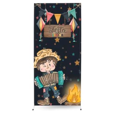 Imagem de Painel Lateral Romano Veste Fácil 0,90x2,20m Festa Junina (PLFJN0006)