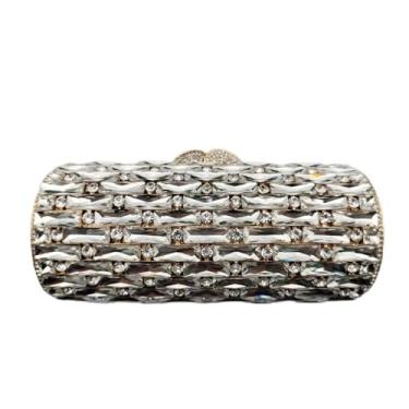 Imagem de GSYPS Bolsa feminina com strass de cristal de luxo para festa formal de diamante, bolsa brilhante e bolsa de mão, Ouro 1