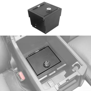 Imagem de CheroCar Cofre de armazenamento com trava de braço console central organizador de apoio de braço cofre para arma com senha compatível com Toyota 4Runner 2010-2023, acessórios interiores
