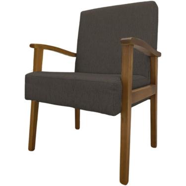 Imagem de Poltrona Decorativa Sala De Estar Jade Veludo Marrom Café