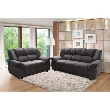 Imagem de Sofá 3 E 2 Lugares Buarque Em Veludo Hellen Cinza