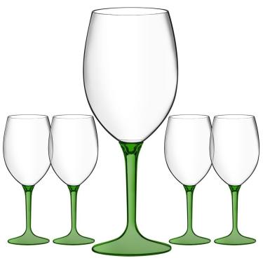 Imagem de Jogo 5 Taças Acrílico Eventos Festa Boccati 560ml Boccati verde