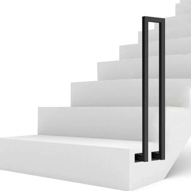 Imagem de Corrimão De Escada Para Paredes Laterais De Degraus, Corrimão De Escada Externa De 1 Degrau, Balaustrada De Ferro Forjado Para Decks De Terraço De Jardim, 1.6ft/50cm