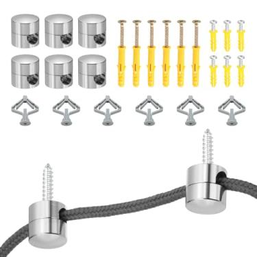 Imagem de PATIKIL Ganchos de metal Swag, pacote com 6 ganchos de teto modernos de alumínio para luzes pendentes, cabo de lâmpada pendurada, acessórios para lustres faça você mesmo, cromado