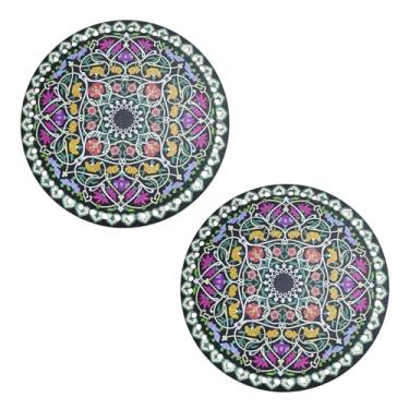 Imagem de MIAO YUAN 2 peças de placas de base perfuradas de acrílico, almofada de forro inferior de bandeja de vime impressa dupla face, acessório de material DIY para cesta de tecelagem feita à mão, sacola de