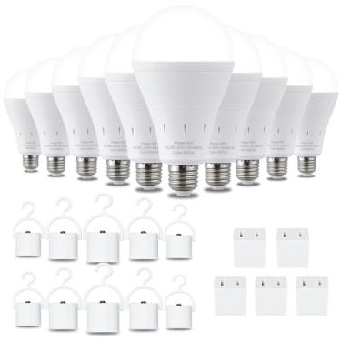 Imagem de DEBAOBULB Pacote Com 10 Lâmpadas De Emergência Recarregáveis, Lâmpada Led Alimentada Por Bateria 6000K Luz Do Dia E26 120 Volts 9W 60W Equivalente A 1200Mah Para Falta Energia Em Casa, Acampamento,