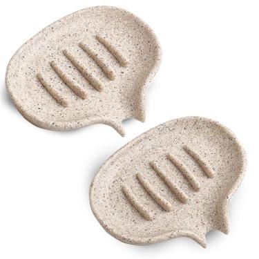 Imagem de AUGFRYZIAN 2 Peças Saboneteira Com Dreno - Suporte De Barra Autodrenante Para Chuveiro, Bandeja Grande Resina Economizar Esponja, Cozinha, Banheiro, Banheira, Pia, Roupa Cama