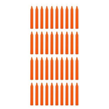 Imagem de MEGA CANDLES 40 Velas Mágicas Cônicas Mini Laranja Sem Perfume, 10 Cm De Altura X 1,2 Diâmetro, Sinos Mágicos, Encantamento, Rituais Conjuração, Bruxaria, Wicca, Altar, Metafísica