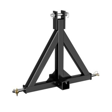 Imagem de Receptor de engate de reboque de 3 pontos, 5 cm, adaptador de barra de tração de trator resistente, acessório de engate rápido categoria 1 para tratores subcompactos, gancho de bola de reboque de