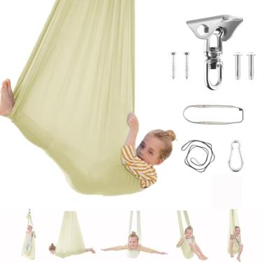 Imagem de Balanço sensorial para crianças com gancho giratório de 360° para crianças com Asperger, autismo, TDAH, transtorno de processamento sensorial