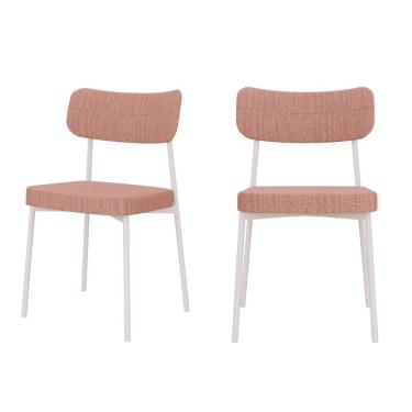 Imagem de Cadeira Mynna Fixa C/4 Pes 525 X 470 X 790 Mm C/2 Um Pés Brancos. Linked Rosa Linked Rosa