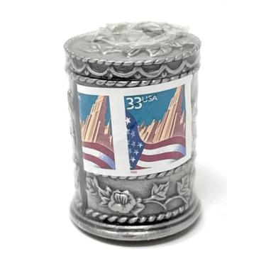 Imagem de United States Postal Service Suporte Para Bobina De Selo Metal Floral Do Serviço Dos Estados Unidos (Comporta Um Rolo Selos Postais Permanentes) (Estanho Beija-Flor)