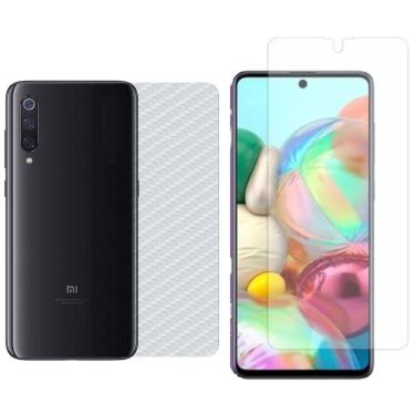 Imagem de Película Hidrogel + Adesivo Fibra De Carbono Para Samsung Galaxy A70 - Transparente