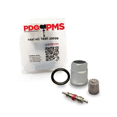 Imagem de Wheel Accessories Parts Kits de serviço TPMS | Pacote com 12 | Tampa de núcleo de porca | Compatível com Chevrolet equivalente a 1077 | 20000 | Usado para sensores OE 25981210