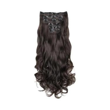 Imagem de Loira Preta 24 Polegadas Longas Extensões De Cabelo Sintético Reto 16 