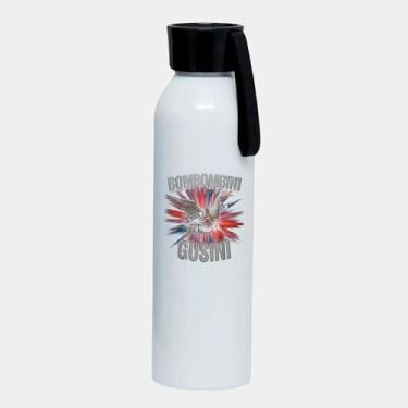 Imagem de Garrafa Squeeze Sport Esportiva Branca 650ml -Bombombini Gusini Brainrot Meme